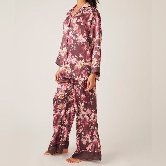 Free People Dreamy Days Pajama Set - Wine, XL - Picture 3 of 10